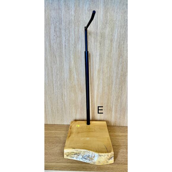 “E” Custom Steel & Wood Retail Display Stand LIVE edge– Adjustable Height - Picture 2 of 7